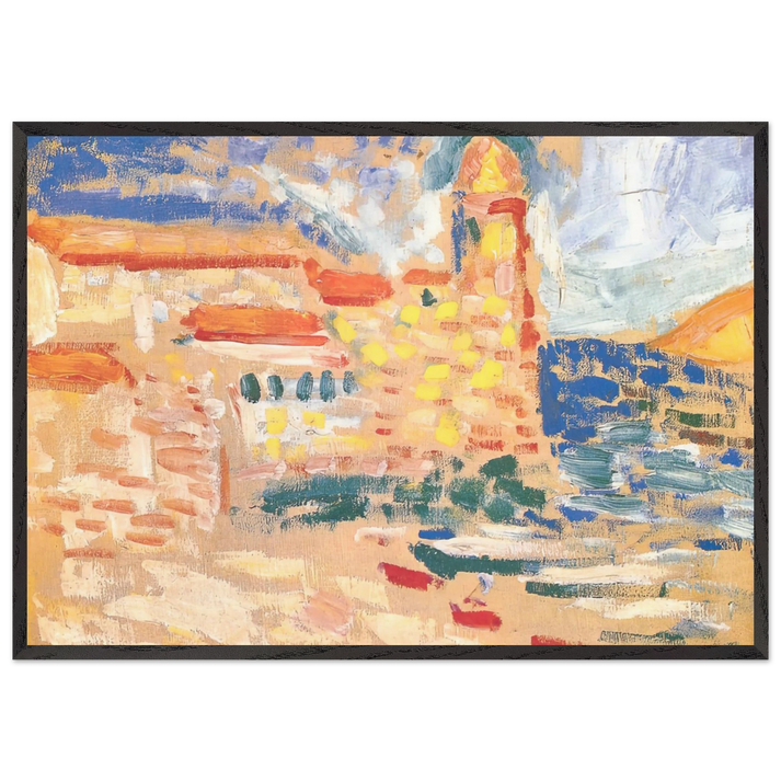 VIEW OF COLLIOURE WITH CHURCH 1905 - Henri Matisse 70x100 cm / 28x40 inches Framed Art Print – Black Wooden Frame