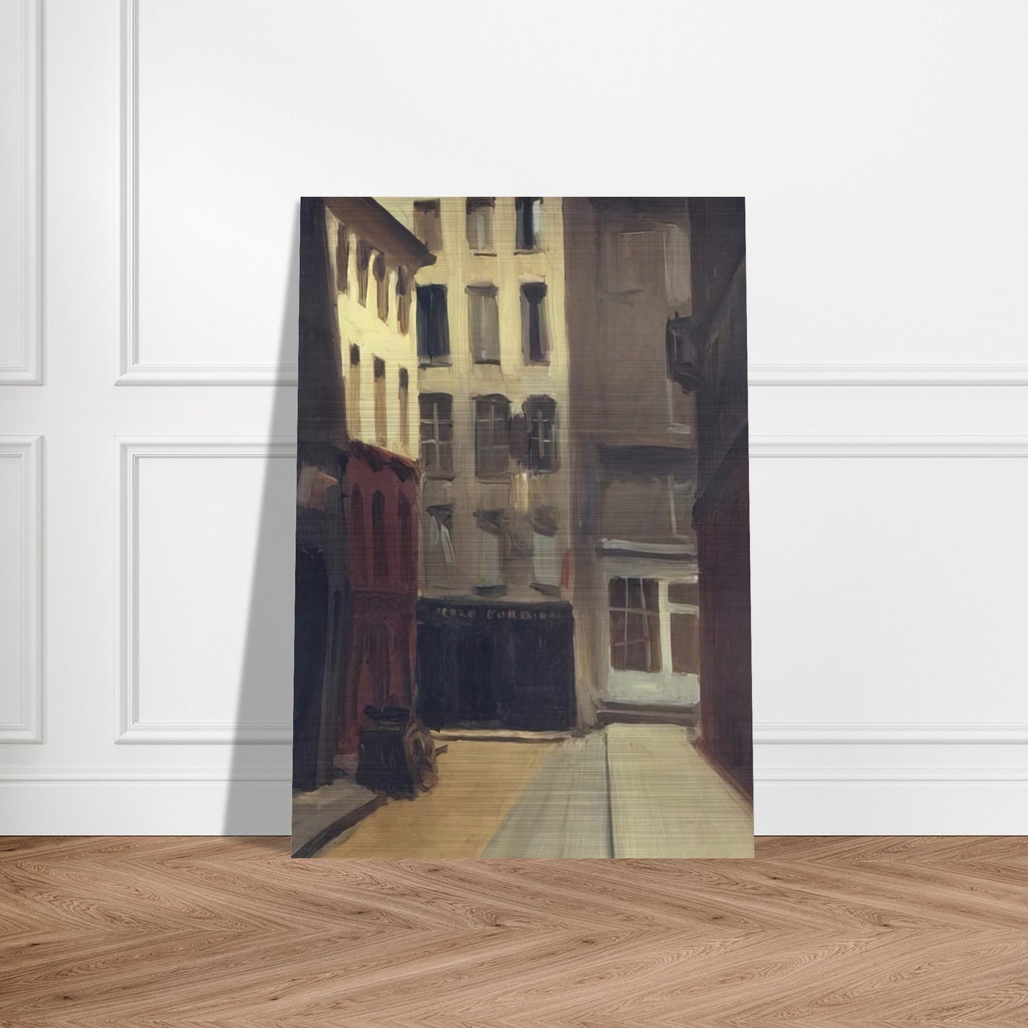 Paris Street - Edward Hopper Brushed Aluminum Print - 70x100 cm / 28x40 inches | Edward Hopper Aluminum Print | Edward Hopper Prints