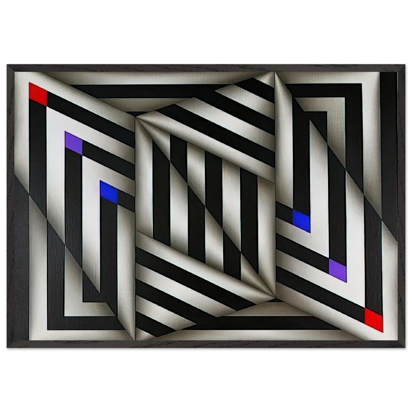 Saratoy III - 1980 - Omar Rayo 70x100 cm / 28x40 inches Framed Art Print – Black Wooden Frame