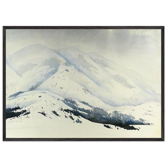 Snowy Mountain - Eyvind Earle 70x100 cm / 28x40 inches Framed Art Print – Black Wooden Frame