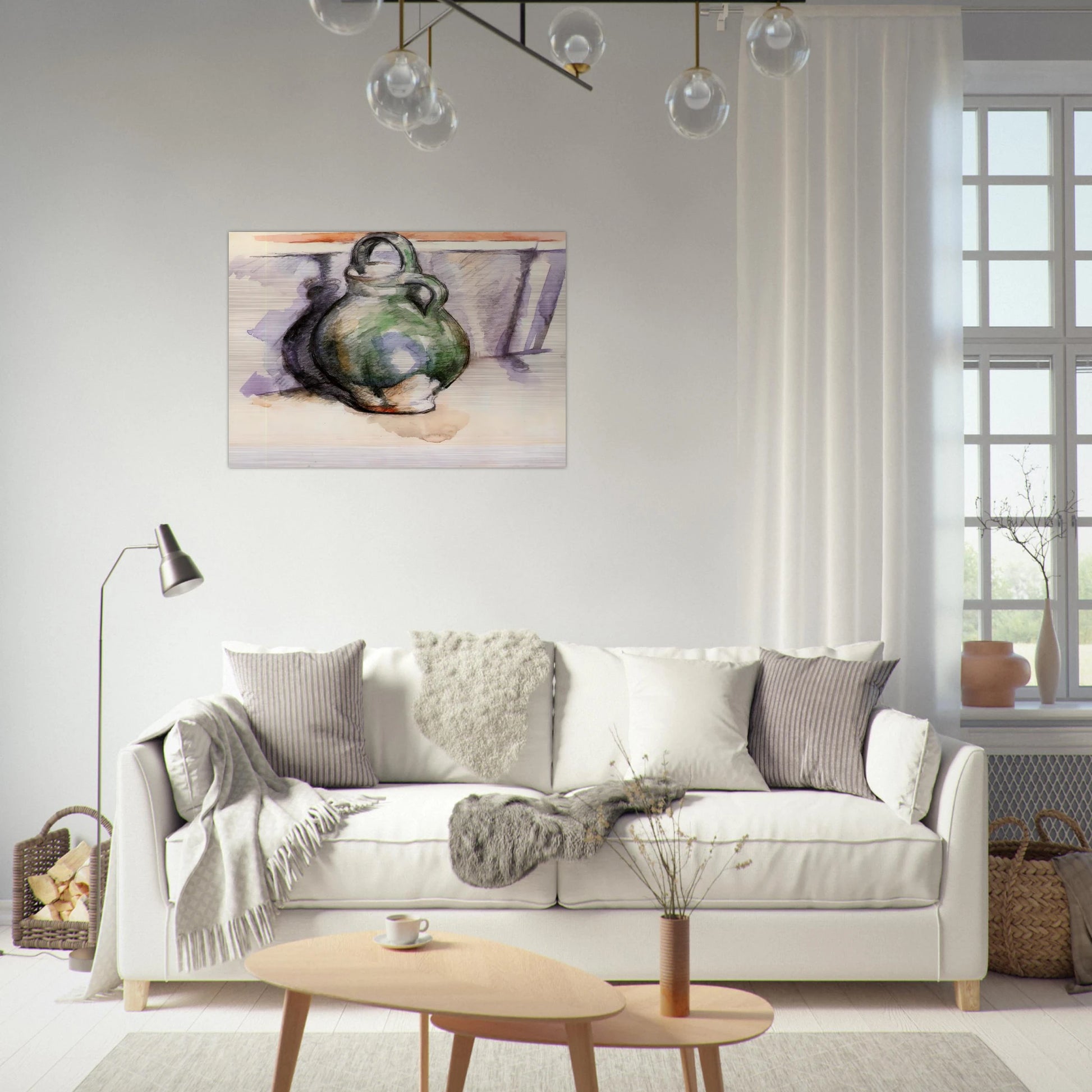 The Green Pitcher - Paul Cézanne Brushed Aluminum Print - 70x100 cm / 28x40 inches | Paul Cézanne Aluminum Print | Paul Cézanne Prints