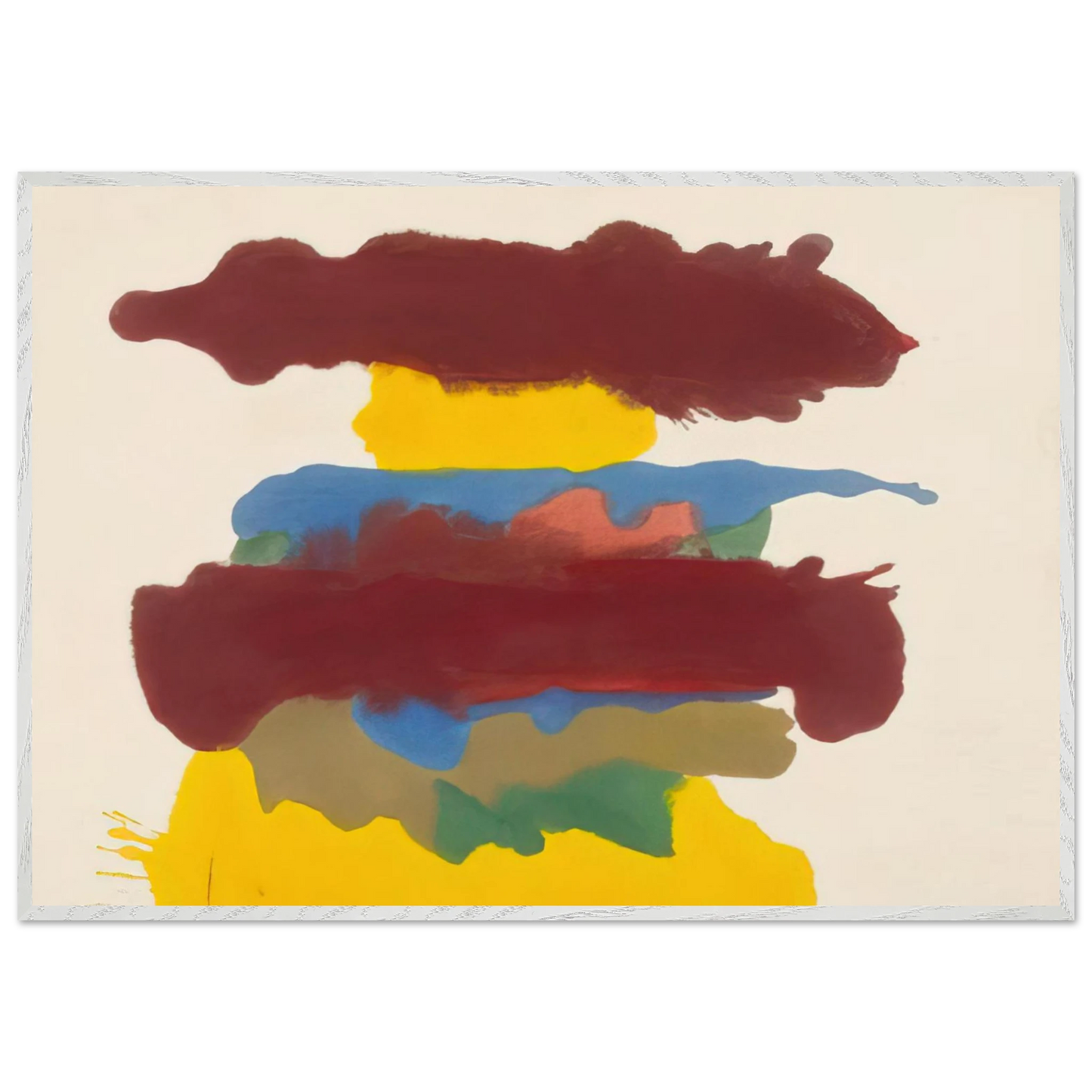 Helen Frankenthaler - Weather Change - 1963 Wall art - 30x45 cm / 12x18 inches - Premium Wooden Framed Poster With Fine Art Paper-canvas - White frame