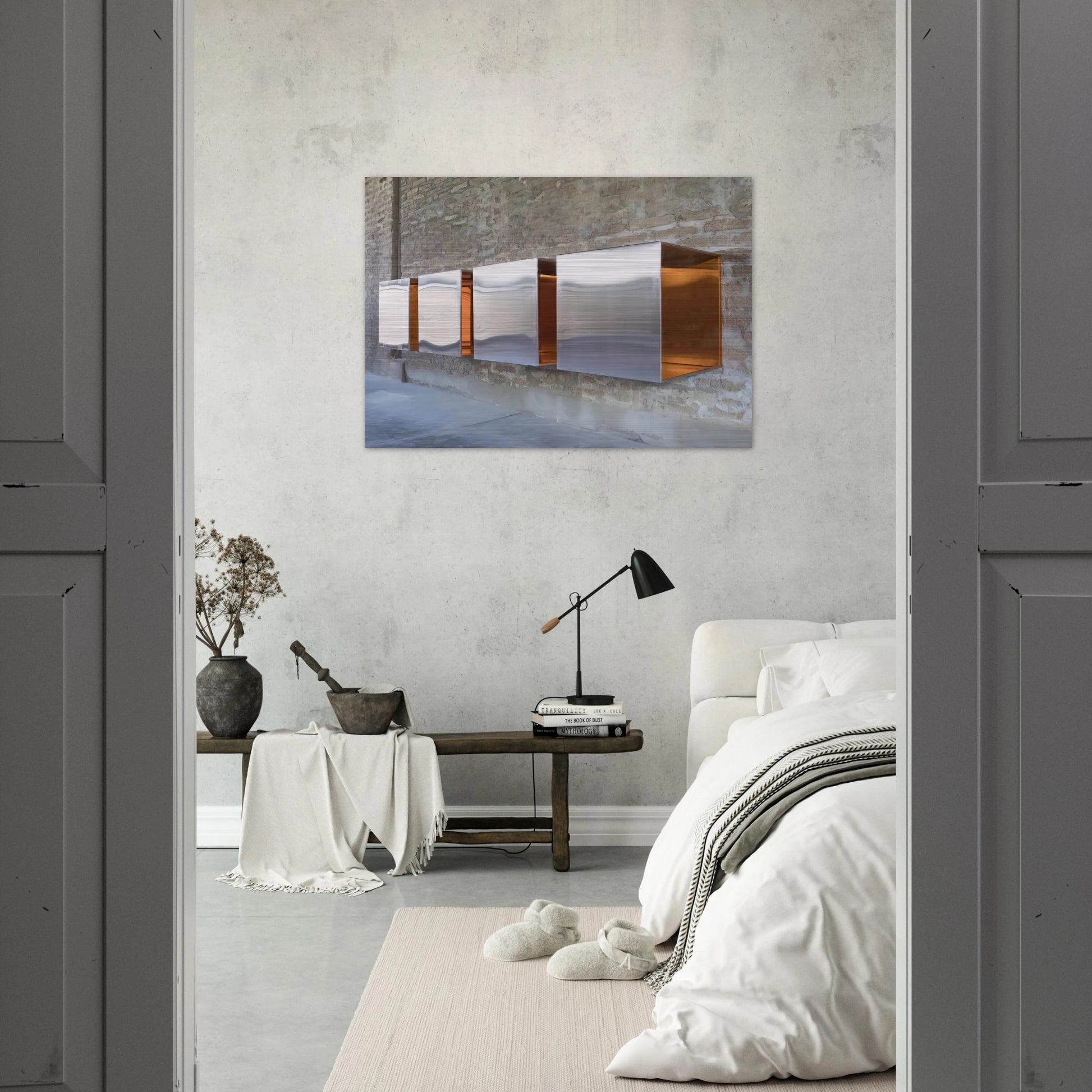 Untitled First Multi-Unit Work - 1966 - Donald Judd Brushed Aluminum Print - 70x100 cm / 28x40 inches | Donald Judd Aluminum Print | Donald Judd Prints