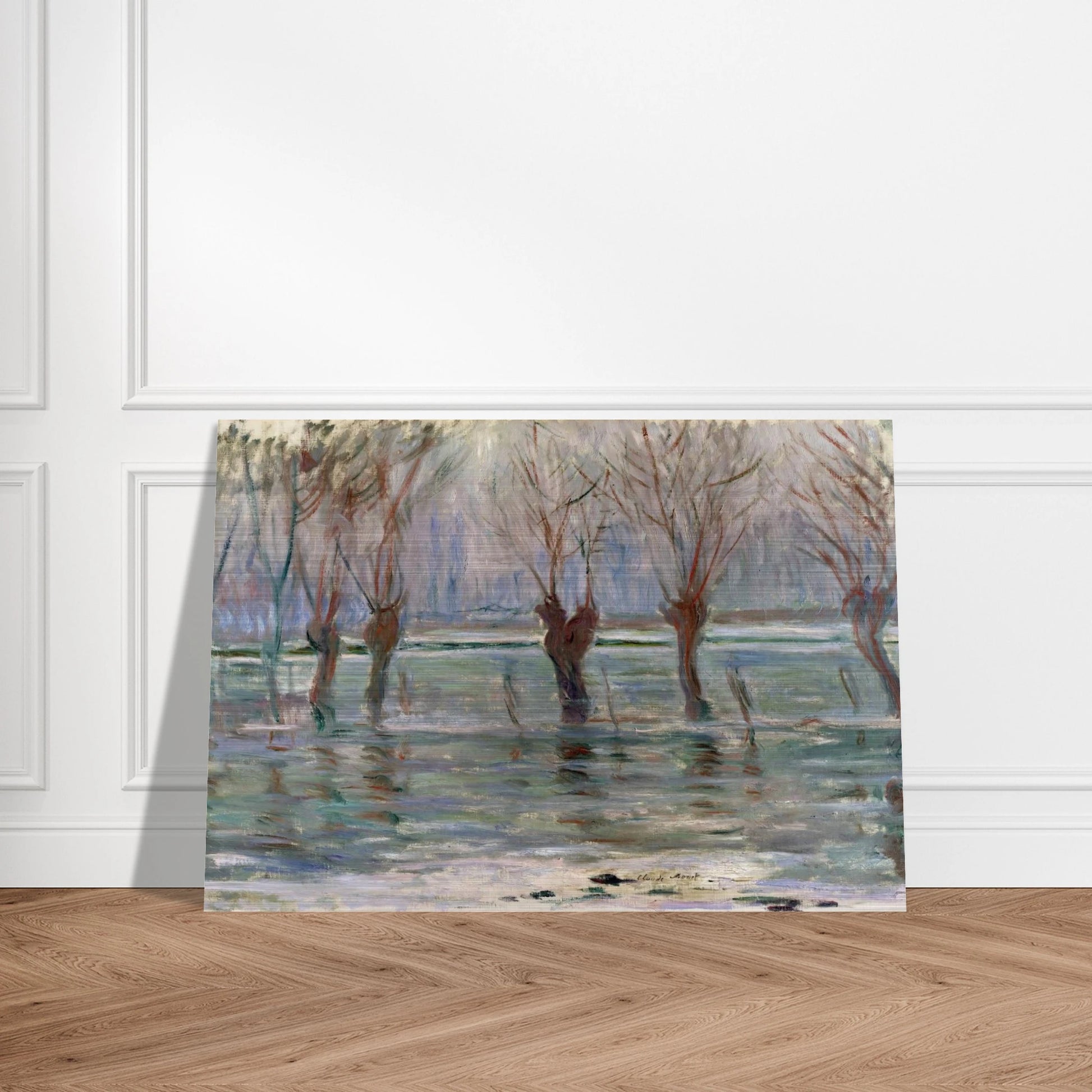 Flood Waters - claude monet Brushed Aluminum Print - 70x100 cm / 28x40 inches | claude monet Aluminum Print | claude monet Prints