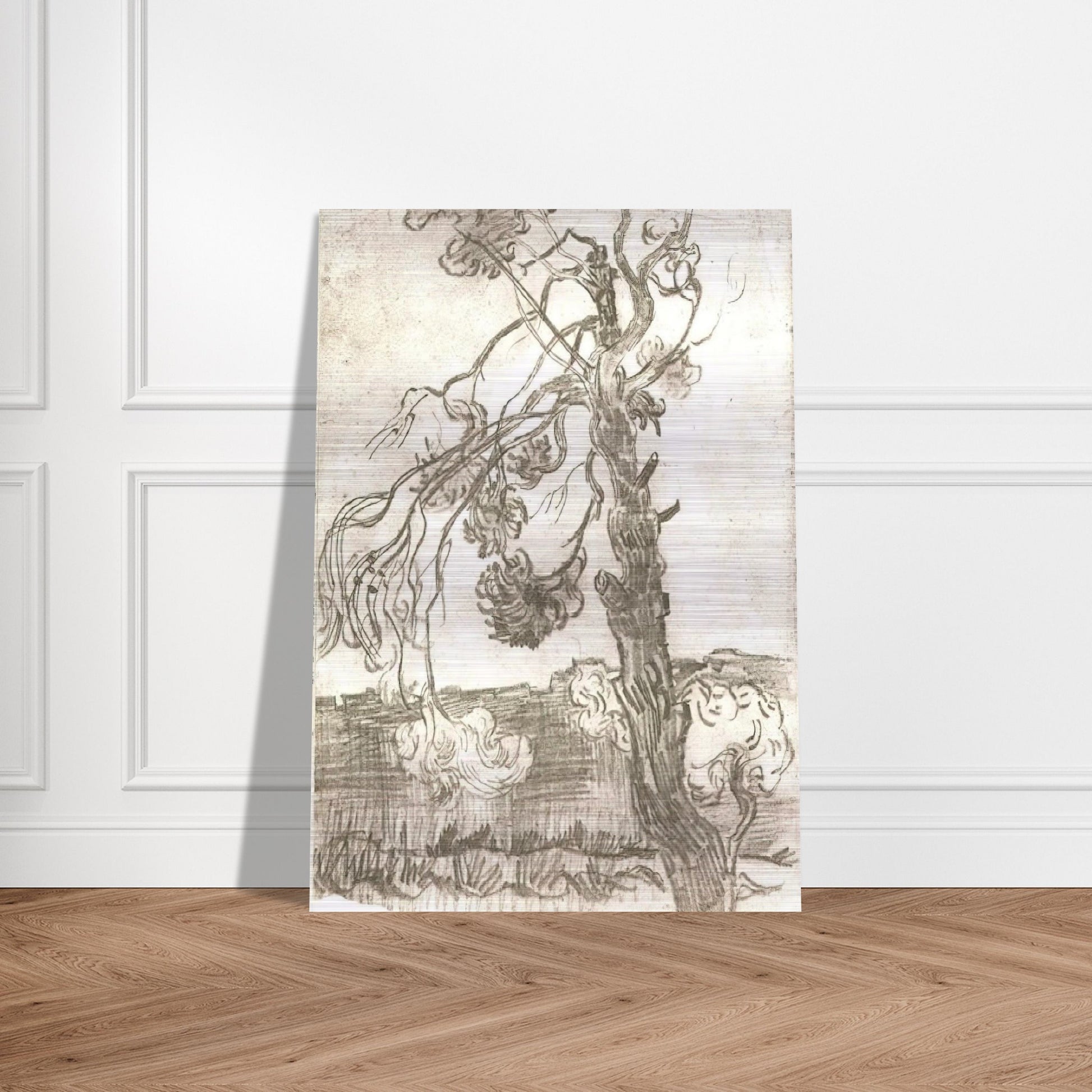 A Weather-Beaten Pine Tree - Vincent van Gogh Brushed Aluminum Print - 70x100 cm / 28x40 inches | Vincent van Gogh Aluminum Print | Vincent van Gogh Prints