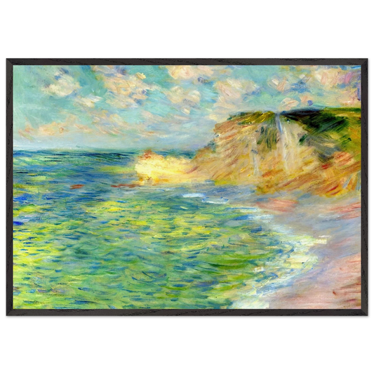 Cliffs at Amont - claude monet 70x100 cm / 28x40 inches Framed Art Print – Black Wooden Frame