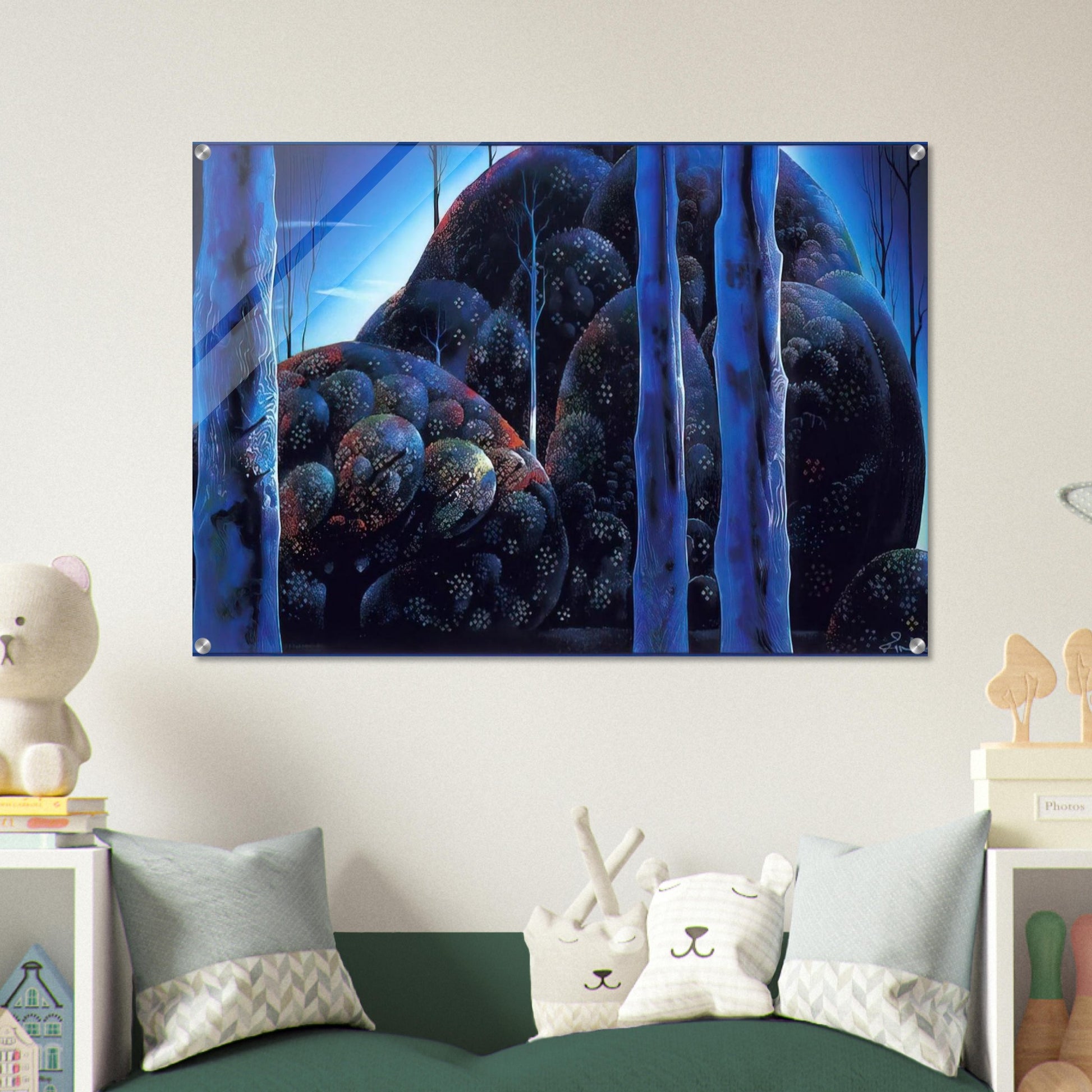 Moonlit Eucalyptus - Eyvind Earle Acrylic Print - 70x100 cm / 28x40″ inches