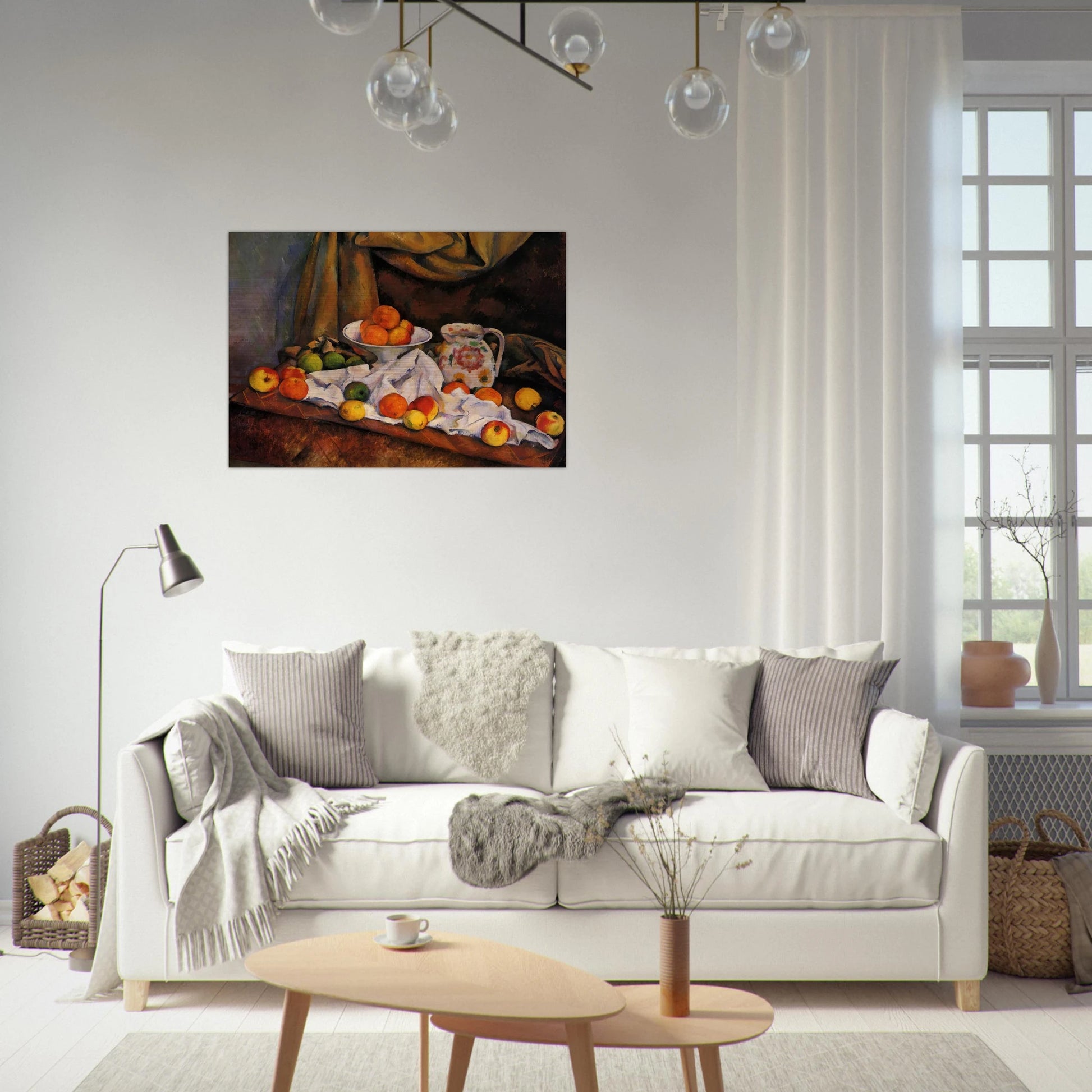 Fruit Bowl, Pitcher and Fruit - Paul Cézanne Brushed Aluminum Print - 70x100 cm / 28x40 inches | Paul Cézanne Aluminum Print | Paul Cézanne Prints