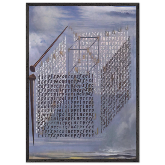 A PROPOS OF THE TREATISE ON CUBIC FORM BY JUAN DE HERRERA - Salvador Dali 70x100 cm / 28x40 inches Framed Art Print – Black Wooden Frame