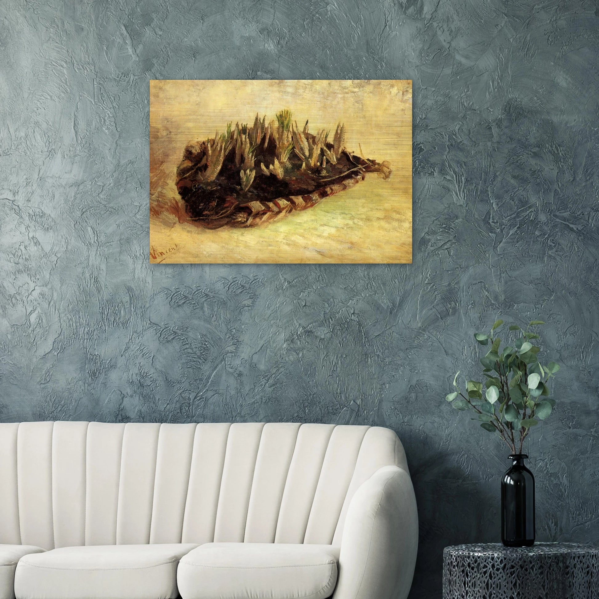 Still Life with a Basket of Crocuses - Vincent van Gogh Brushed Aluminum Print - 70x100 cm / 28x40 inches | Vincent van Gogh Aluminum Print | Vincent van Gogh Prints