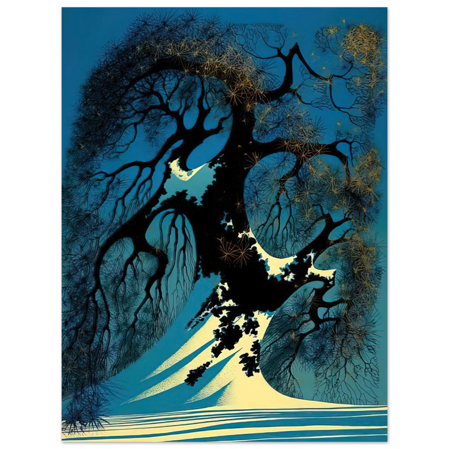 Eyvind Earle - Winter Bonsai  75x100 cm / 30x40inches Fine Art Poster