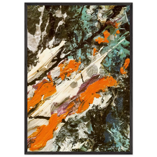 FULL FATHOM FIVE - Jackson Pollock 70x100 cm / 28x40 inches Framed Art Print – Black Wooden Frame