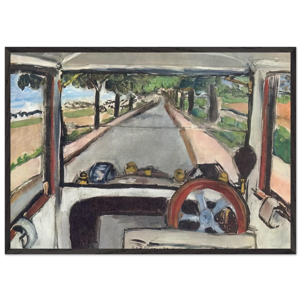 THE WINDSHIELD 1917 0 - Henri Matisse 70x100 cm / 28x40 inches Framed Art Print – Black Wooden Frame