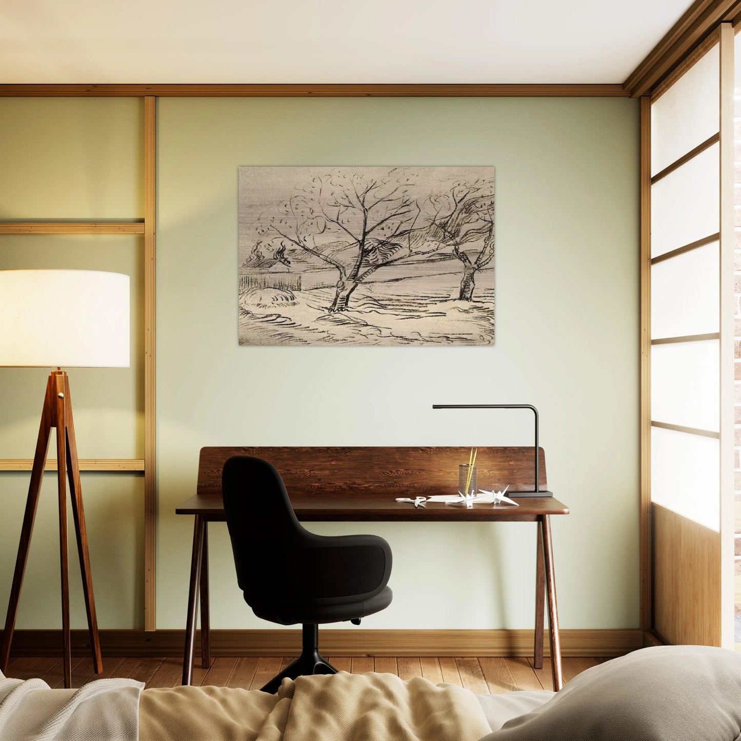 Two Trees - Vincent van Gogh Brushed Aluminum Print - 70x100 cm / 28x40 inches | Vincent van Gogh Aluminum Print | Vincent van Gogh Prints