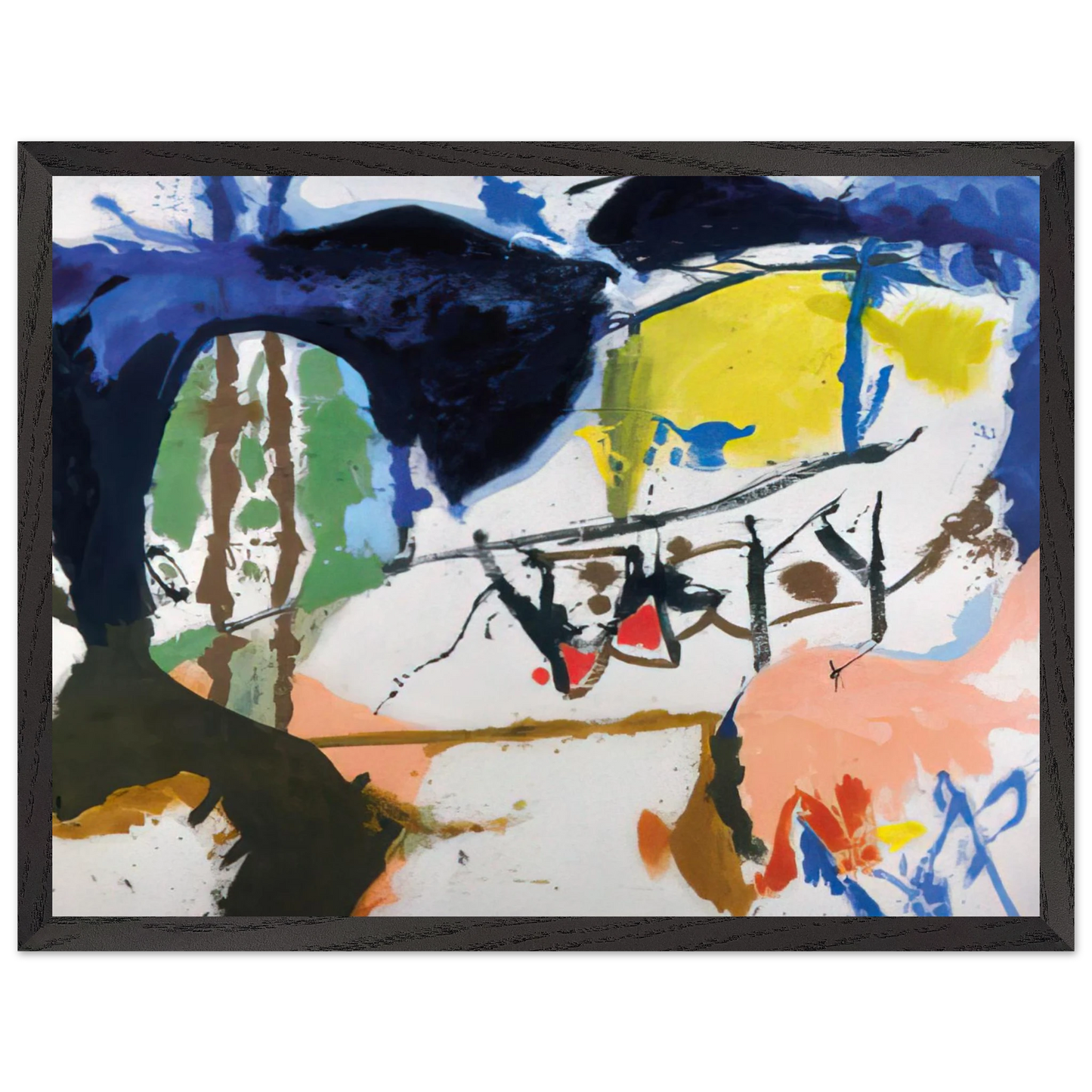 Helen Frankenthaler - Acres - 1959 Wall art - 15x20 cm / 6x8 inches - Premium Wooden Framed Poster With Fine Art Paper-canvas - Wood frame