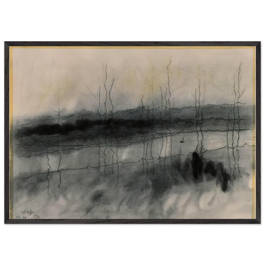 MYSTIC RIVER 1951 - Lyonel Feininger 70x100 cm / 28x40 inches Framed Art Print – Black Wooden Frame