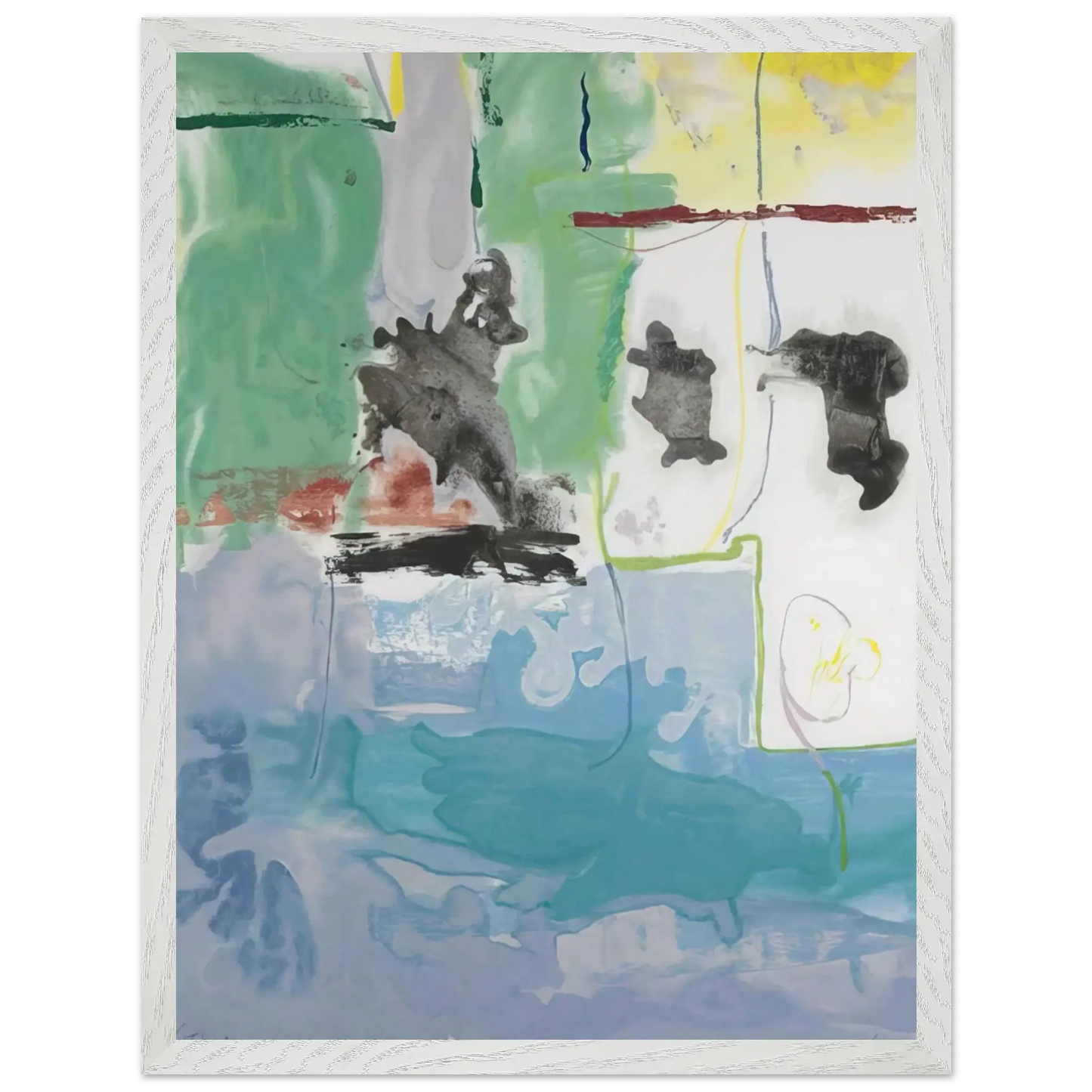 Helen Frankenthaler - West Wind - 1997 Wall art - 30x45 cm / 12x18 Inches - Premium Wooden Framed Poster With Fine Art Paper - Black frame