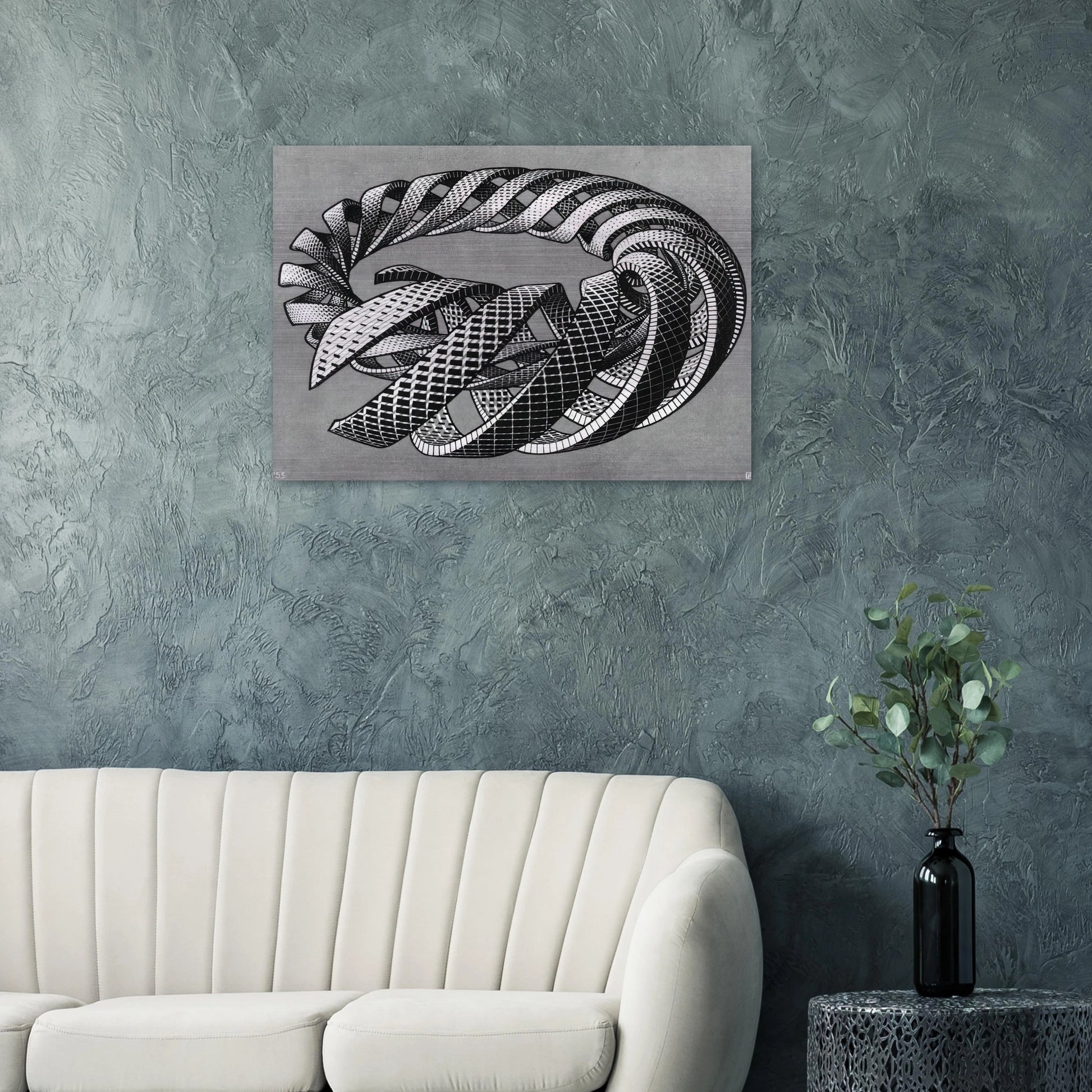 SPIRALS - MC Escher Brushed Aluminum Print - 70x100 cm / 28x40 inches | MC Escher Aluminum Print | MC Escher Prints