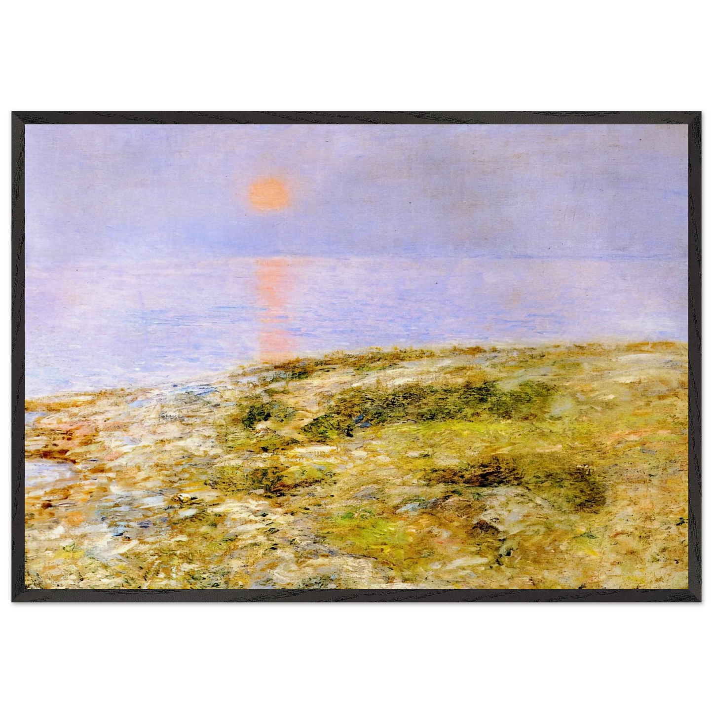 Sunset Isle of Shoals - Childe Hassam 70x100 cm / 28x40 inches Framed Art Print – Black Wooden Frame