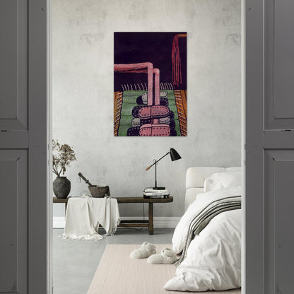 GREEN RUG - Philip Guston Brushed Aluminum Print - 70x100 cm / 28x40 inches | Philip Guston Aluminum Print | Philip Guston Prints