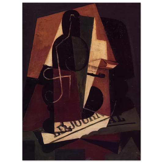 Juan Gris - BOTTLE AND GLASS  75x100 cm / 30x40inches Fine Art Poster