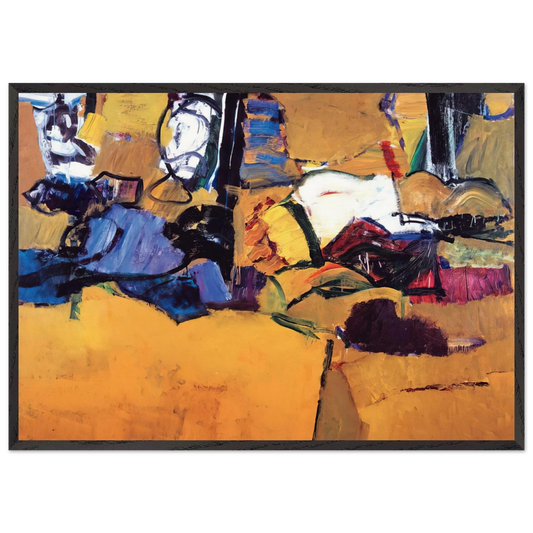 New England October 1957 - Grace Hartigan 70x100 cm / 28x40 inches Framed Art Print – Black Wooden Frame