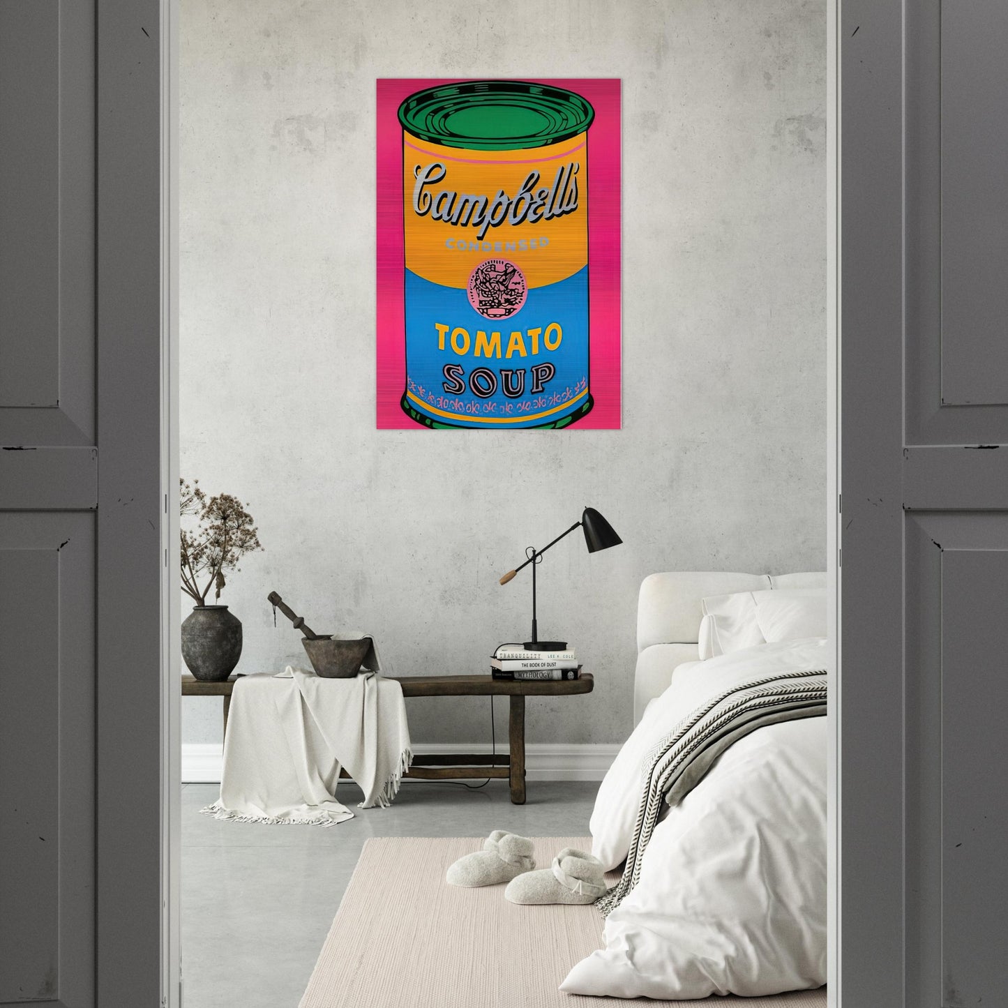 Campbell's Soup Can  - Andy Warhol Brushed Aluminum Print - 70x100 cm / 28x40 inches | Andy Warhol Aluminum Print | Andy Warhol Prints
