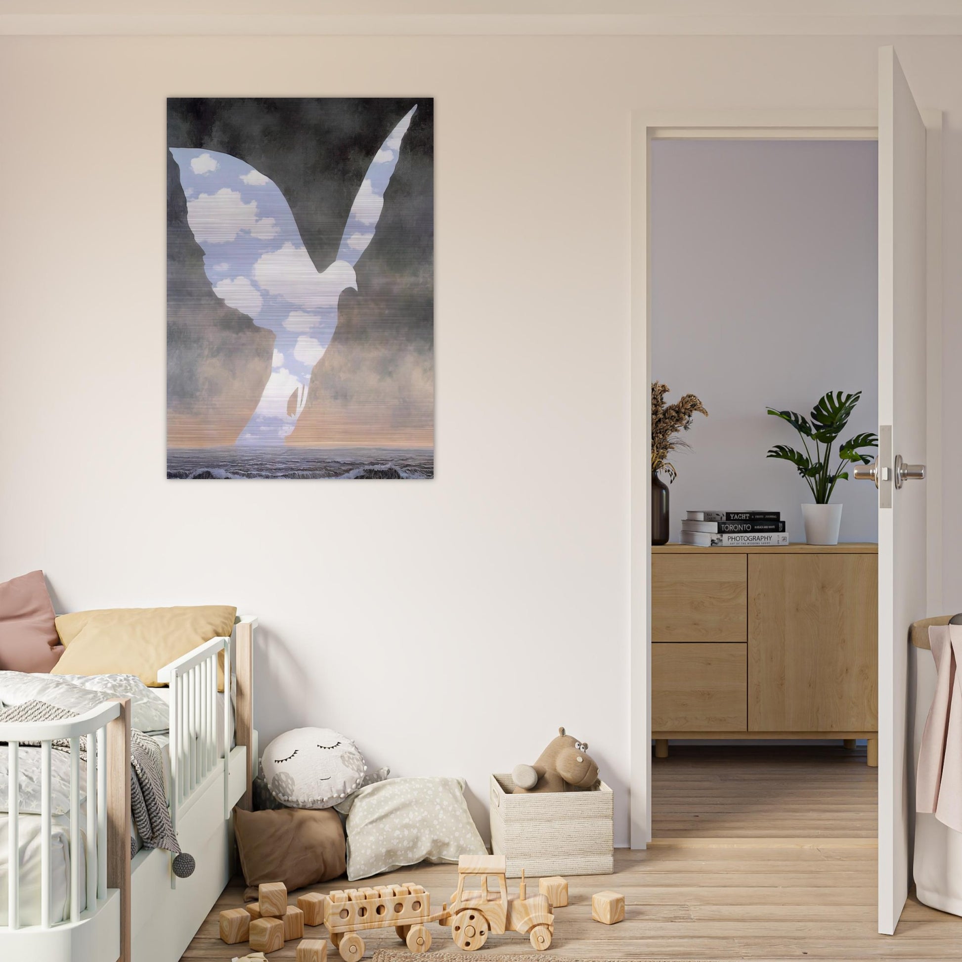 THE BIG FAMILY 1963 - Rene Magritte Brushed Aluminum Print - 70x100 cm / 28x40 inches | Rene Magritte Aluminum Print | Rene Magritte Prints