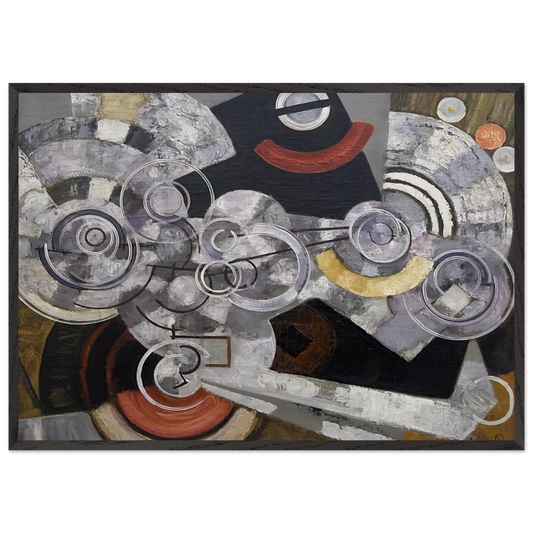 Fanny Machine - The machinery - Frantisek Kupka 70x100 cm / 28x40 inches Framed Art Print – Black Wooden Frame