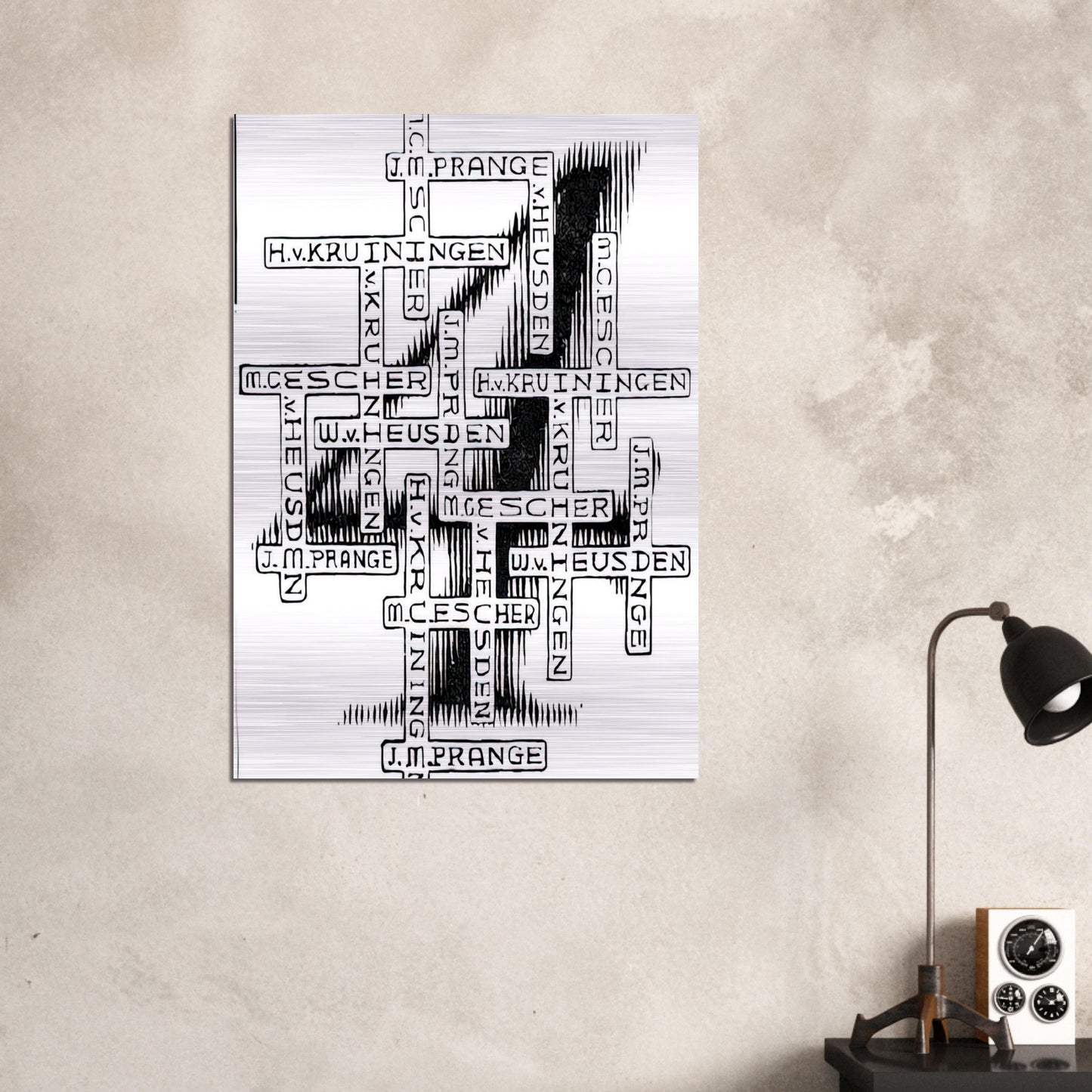 ESCHER (29) - MC Escher Brushed Aluminum Print - 70x100 cm / 28x40 inches | MC Escher Aluminum Print | MC Escher Prints