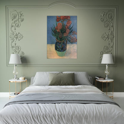 Still Life Vase with Oleanders - Vincent van Gogh Brushed Aluminum Print - 70x100 cm / 28x40 inches | Vincent van Gogh Aluminum Print | Vincent van Gogh Prints