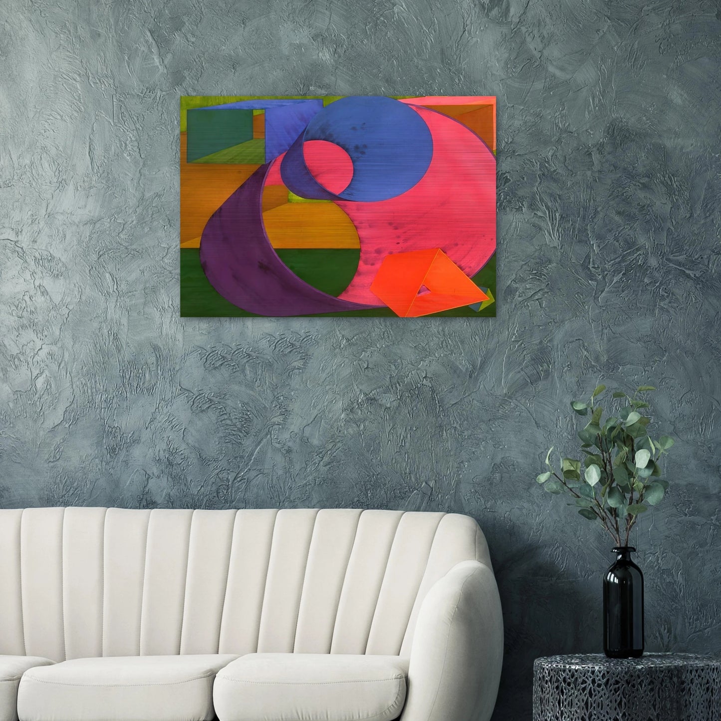Indigo - Al Held Brushed Aluminum Print - 70x100 cm / 28x40 inches | Al Held Aluminum Print | Al Held Prints