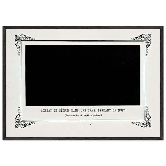 Wall artNegroes Fighting in a Tunnel by Night - Alphonse Allais 70x100 cm / 28x40 inches Framed Art Print – Black Wooden Frame