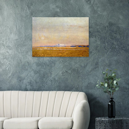 Moonrise at Sunset, Harney Desert - Childe Hassam Brushed Aluminum Print - 70x100 cm / 28x40 inches | Childe Hassam Aluminum Print | Childe Hassam Prints