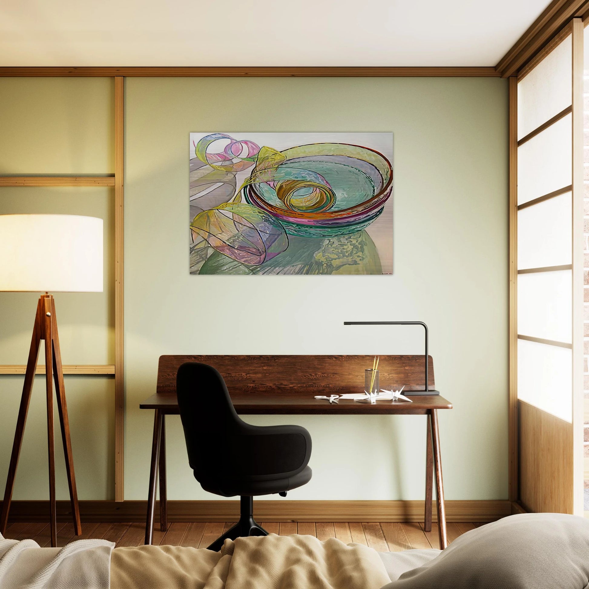 ORANGE PINK GREEN 2003 - Janet Fish Brushed Aluminum Print - 70x100 cm / 28x40 inches | Janet Fish Aluminum Print | Janet Fish Prints