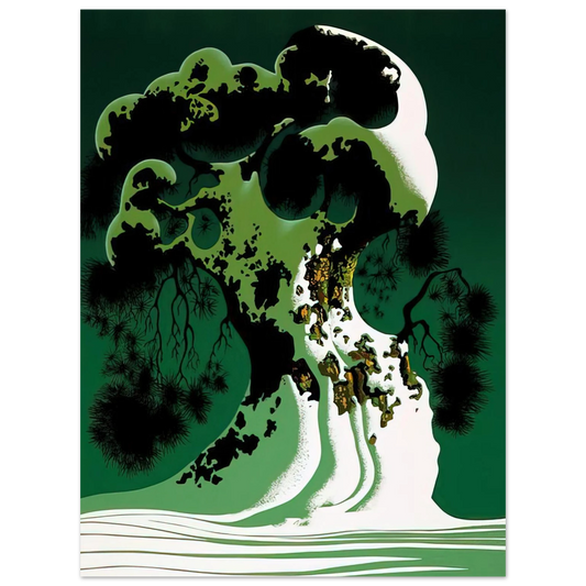 Eyvind Earle - Snow Covered Bonsai  75x100 cm / 30x40inches Fine Art Poster