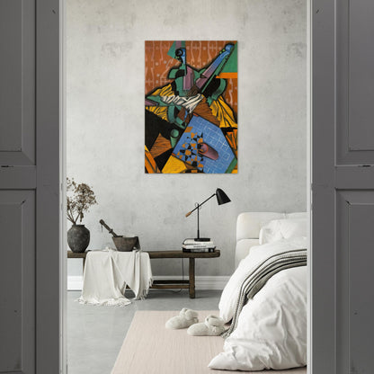 PHOTOGRAPH OF VIOLIN AND CHECKERBOARD 1913 - Juan Gris Brushed Aluminum Print - 70x100 cm / 28x40 inches | Juan Gris Aluminum Print | Juan Gris Prints