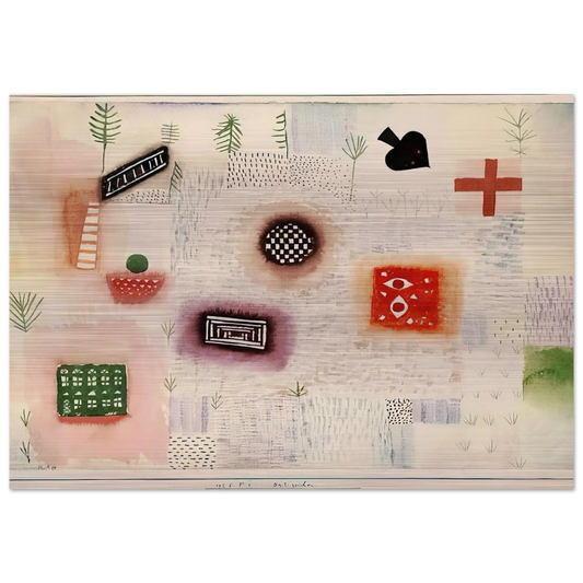 PLACE SIGNS 1926 - Paul Klee Brushed Aluminum Print - 70x100 cm / 28x40 inches | Paul Klee Aluminum Print | Paul Klee Prints