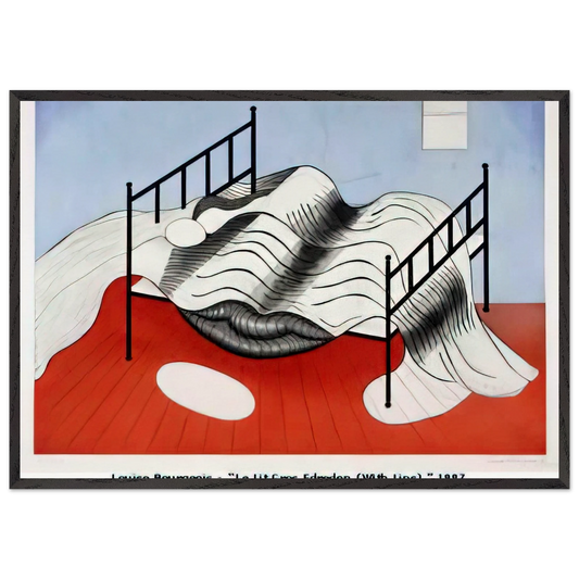 THE BIG BED WITH QUILT 1997 - Louise Bourgeois 70x100 cm / 28x40 inches Framed Art Print – Black Wooden Frame