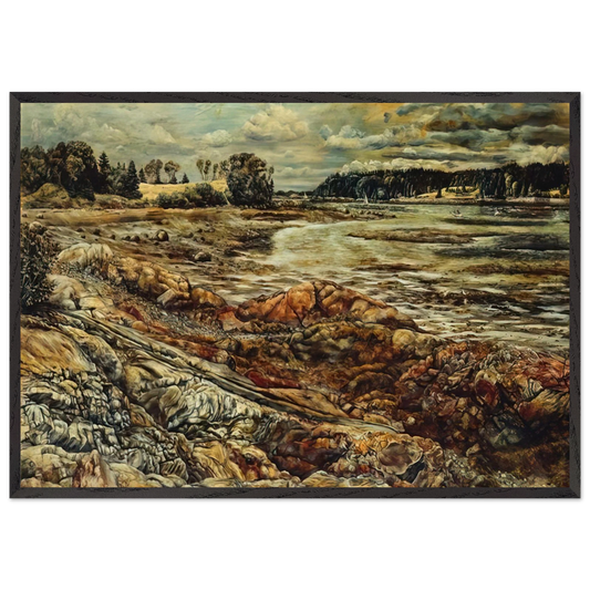 DIVIDED AND DIVIDED - Ivan Albright 70x100 cm / 28x40 inches Framed Art Print – Black Wooden Frame