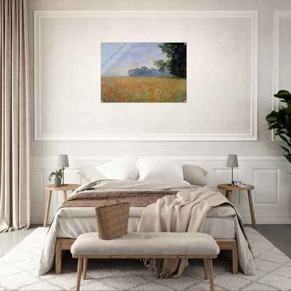 Oat and Poppy Field - claude monet Acrylic Print - 70x100 cm / 28x40″ inches | claude monet Wall Art | claude monet Prints