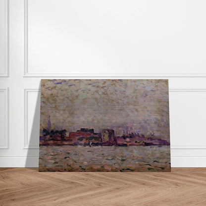 MORNING FOG OVER THE PORT OF VEER HOLLAND 1906 - Theo van Rysselberghe Brushed Aluminum Print - 70x100 cm / 28x40 inches | Theo van Rysselberghe Aluminum Print | Theo van Rysselberghe Prints