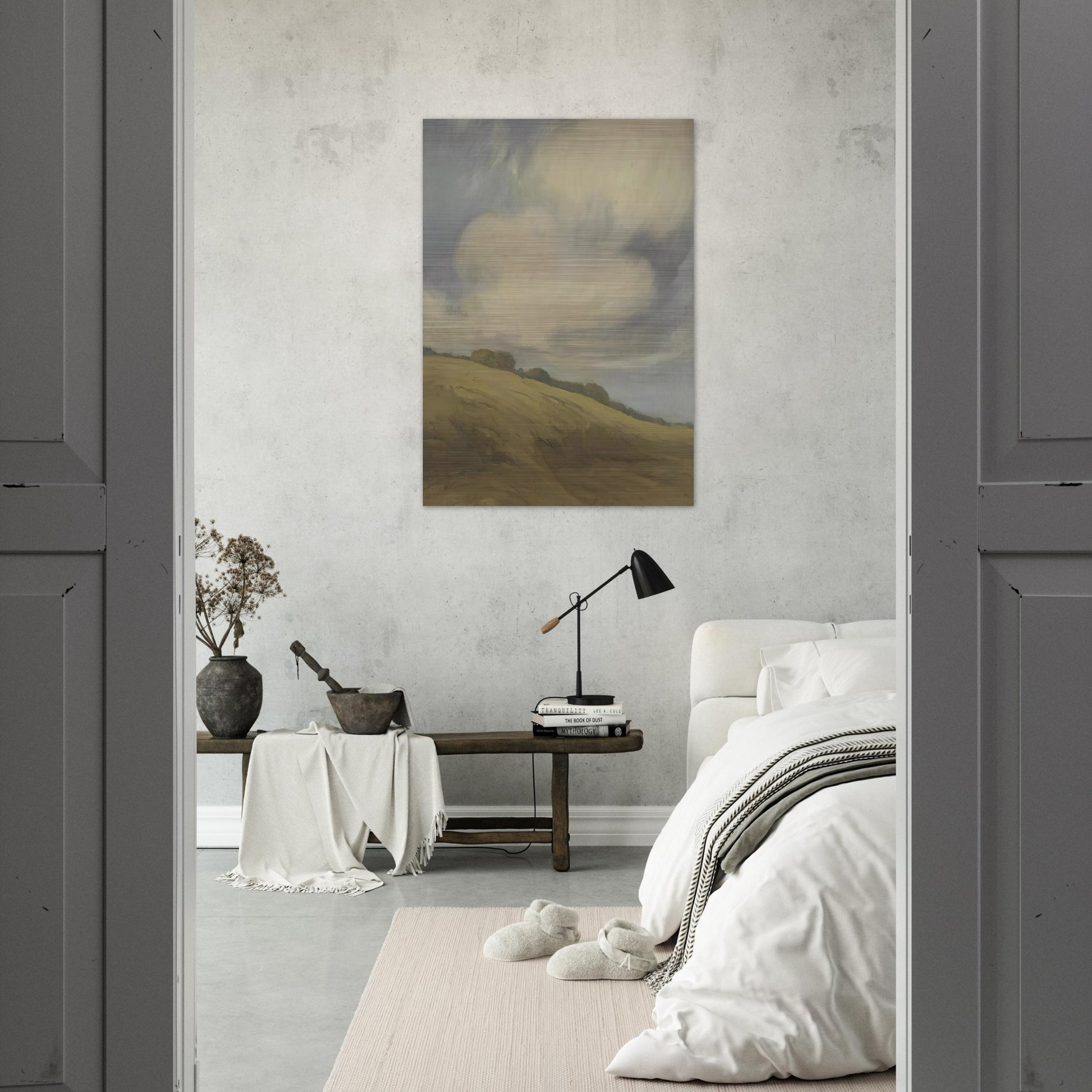 Clouds over a California hillside - Tonalism - Xavier Martinez Brushed Aluminum Print - 70x100 cm / 28x40 inches | Xavier Martinez Aluminum Print | Xavier Martinez Prints