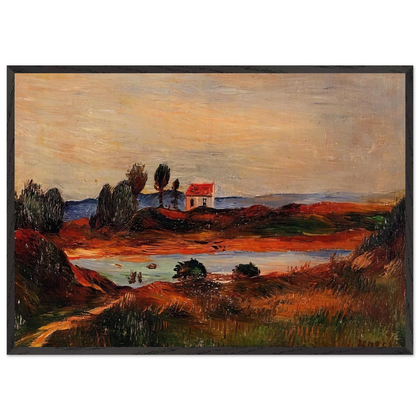 View of Brittany - Pierre-Auguste Renoir 70x100 cm / 28x40 inches Framed Art Print – Black Wooden Frame
