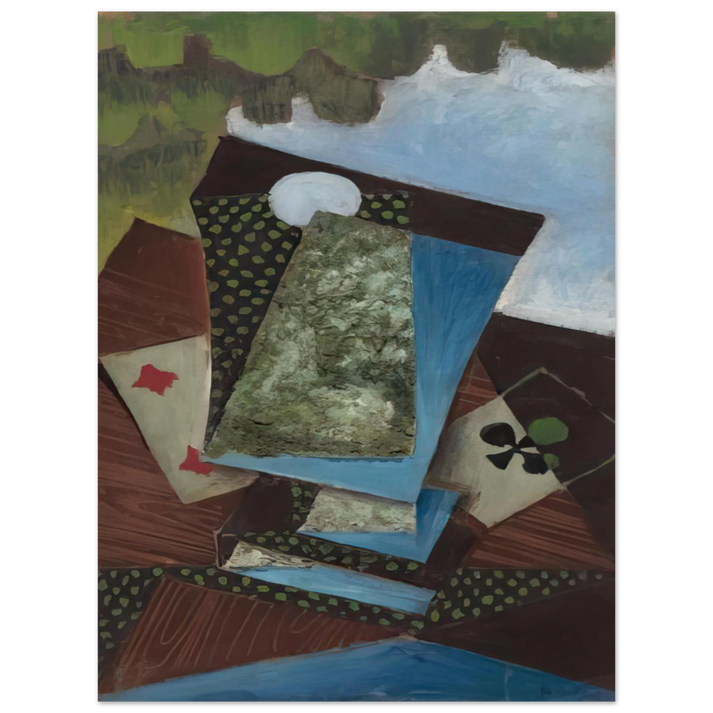 Juan Gris - ACE OF CLUBS AND FOUR OF DIAMONDS  75x100 cm / 30x40inches Fine Art Poster
