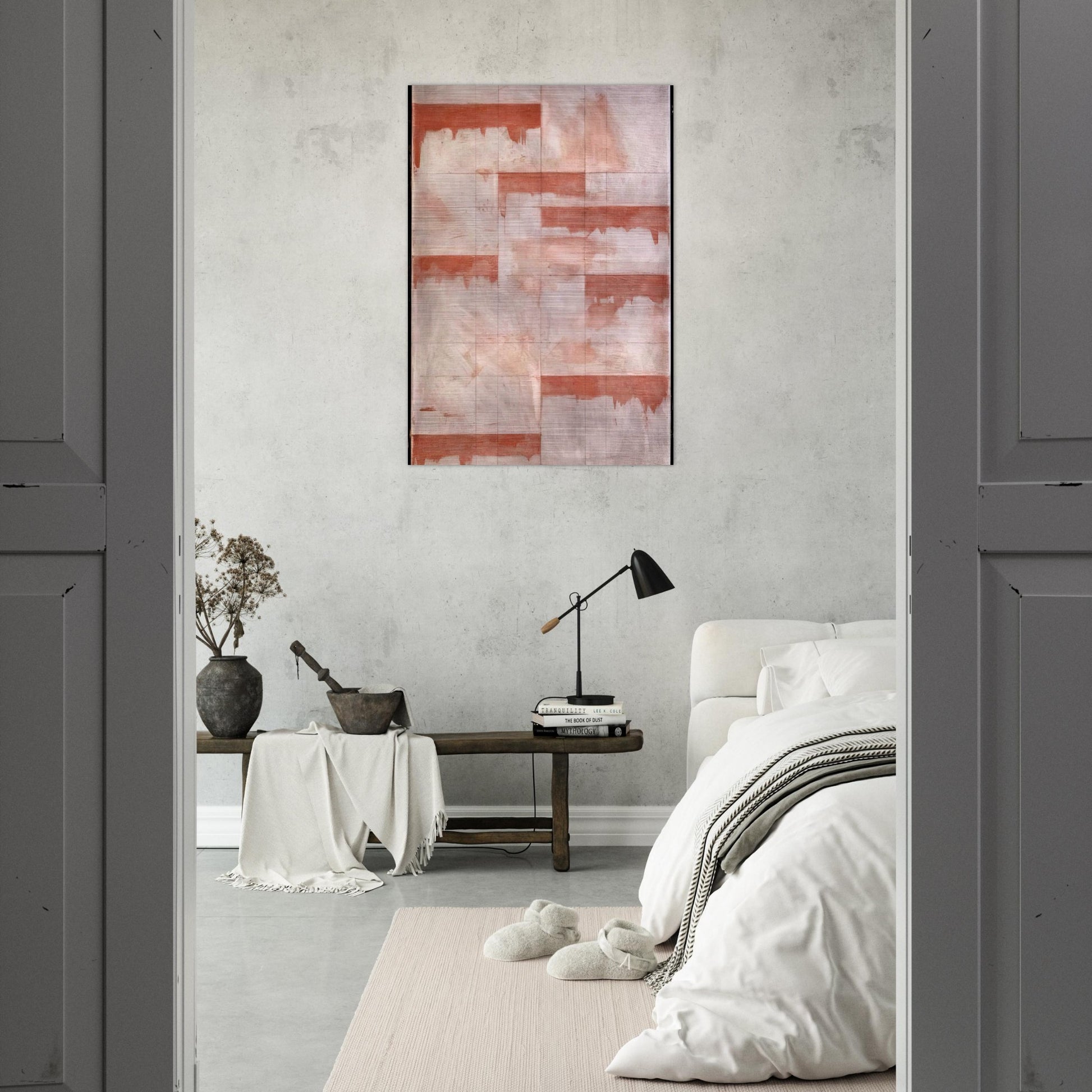 Red Window Study - Abstract Expressionism - Brice Marden Brushed Aluminum Print - 70x100 cm / 28x40 inches | Brice Marden Aluminum Print | Brice Marden Prints