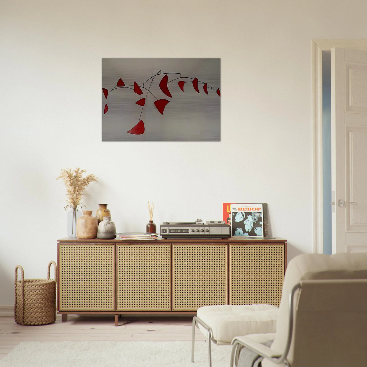 RED MOBILE 1956 - Alexander Calder Brushed Aluminum Print - 70x100 cm / 28x40 inches | Alexander Calder Aluminum Print | Alexander Calder Prints