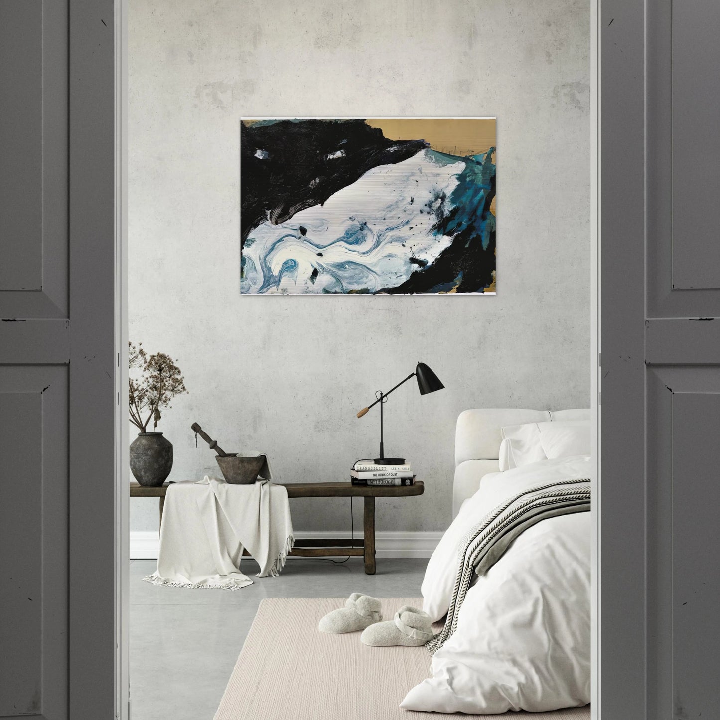 GE-21 - 1991 - Emil Schumacher Brushed Aluminum Print - 70x100 cm / 28x40 inches | Emil Schumacher Aluminum Print | Emil Schumacher Prints