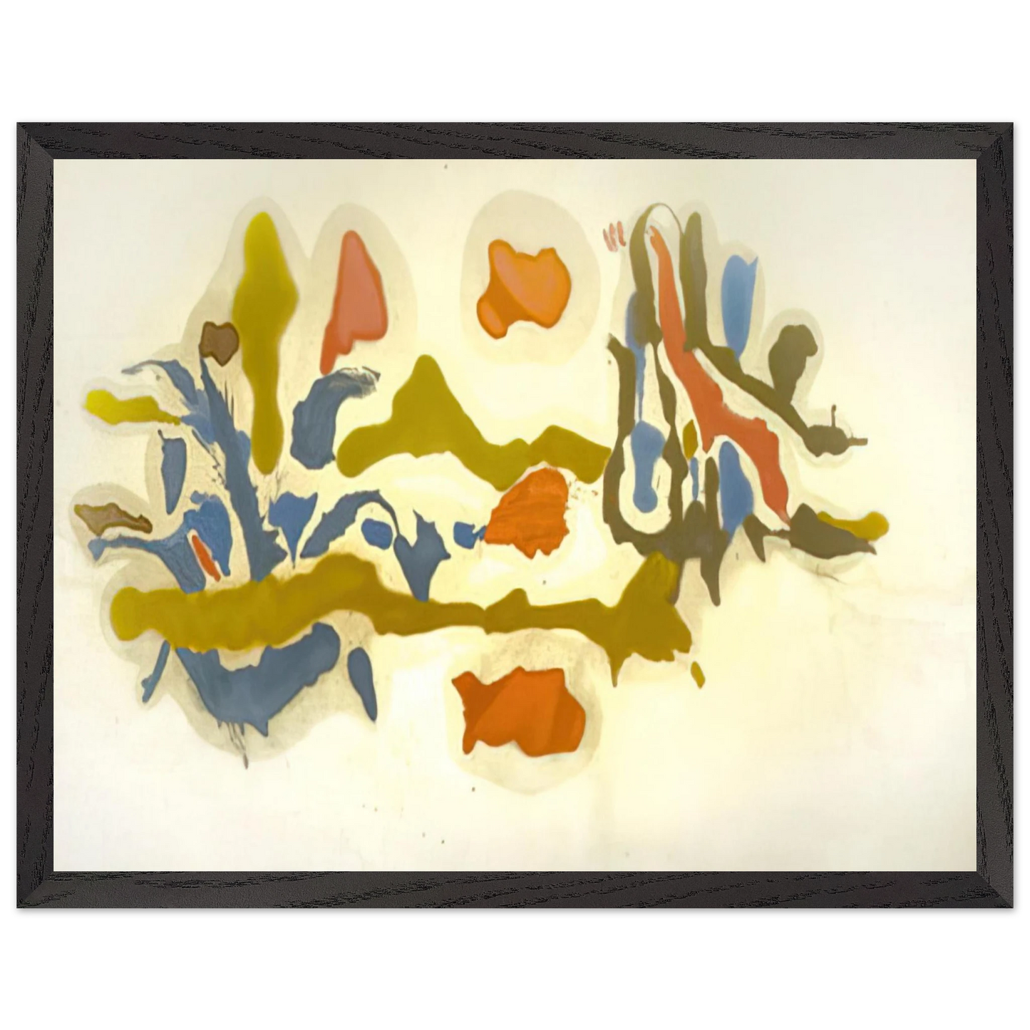 Helen Frankenthaler - Seascape with Dunes - 1962 Wall art - 27x35 cm / 11x14 inches - Premium Wooden Framed Poster With Fine Art Paper-canvas - White frame