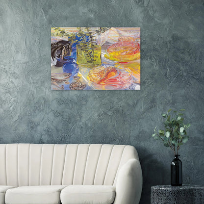 GLASS AND SHELLS 1990 - Janet Fish Brushed Aluminum Print - 70x100 cm / 28x40 inches | Janet Fish Aluminum Print | Janet Fish Prints